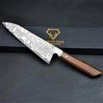 Japanese Damascus Chef Knife with Rosewood Handle