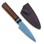 Damascus Steel Japanese Paring Knife with Sheath