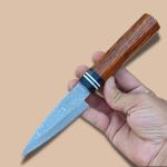 Damascus Steel Japanese Paring Knife with Sheath