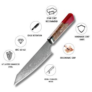 6.5in Damascus Japanese Kiritsuke Chef Knife