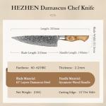 HEZHEN 8.3" VG10 Damascus Steel Chef Knife