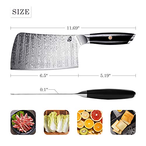 6.5" Falcon S Series Japanese Cleaver Knife with G10 Handle