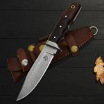 Handmade Damascus Hunting Knife with Rosewood Handle