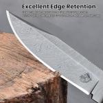 Handmade Damascus Hunting Knife with Rosewood Handle
