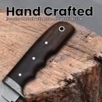 Handmade Damascus Hunting Knife with Rosewood Handle