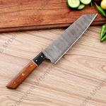 Damascus Japanese Bunka Chef Knife - Hand Forged