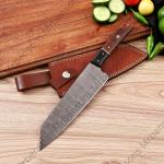 Damascus Japanese Bunka Chef Knife - Hand Forged