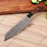Damascus Japanese Bunka Chef Knife - Hand Forged