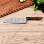 Damascus Japanese Bunka Chef Knife - Hand Forged