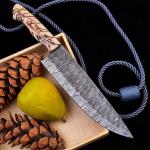 Japanese VG10 Damascus Santoku Chef Knife with Pinecone Handle