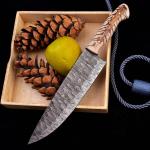 Japanese VG10 Damascus Santoku Chef Knife with Pinecone Handle