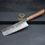 Custom Japanese Nakiri Knife with Rosewood Handle