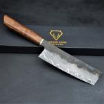 Custom Japanese Nakiri Knife with Rosewood Handle