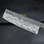 Custom Japanese Nakiri Knife with Rosewood Handle