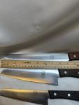 Vintage Vanadium Japanese Knife Set of 3