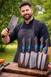 Japanese Damascus Kitchen Knife Set - 5 Pieces