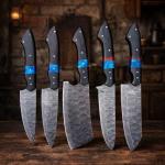 Japanese Damascus Kitchen Knife Set - 5 Pieces