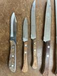 Japanese Utility Knife Set with Serrated Wood Handles