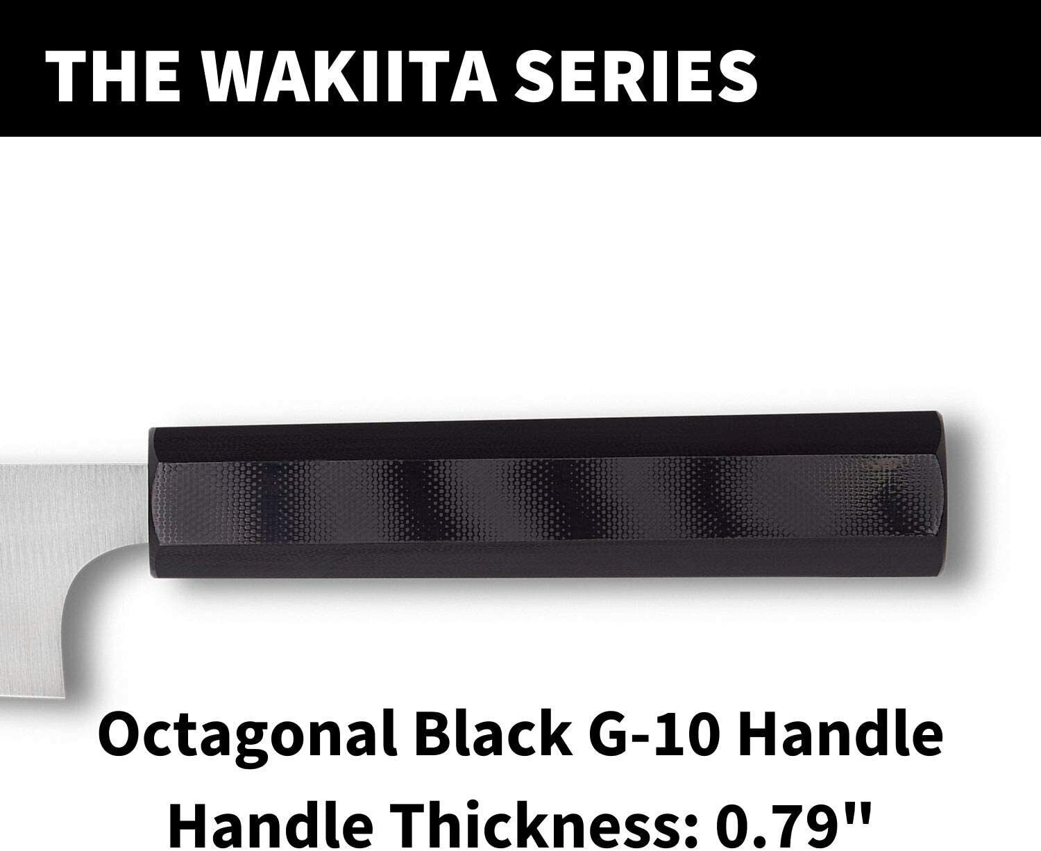 Wakiita Funayuki Black G10 Fixed Plain Edge