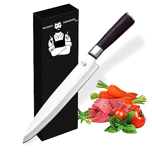 Japanese Damascus Sashimi Knife - Professional 10" Knife