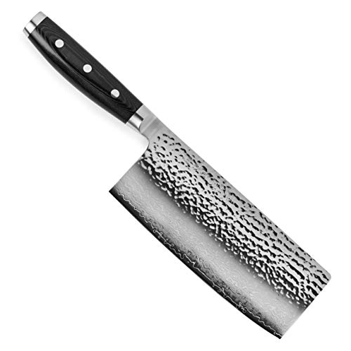 Enso HD 7" Vegetable Cleaver: Japanese VG10 Damascus