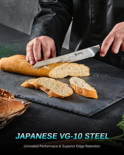 KYOKU Gin 8" Japanese Bread Slicing Knife