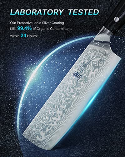 KYOKU Gin Nakiri Knife, 7" Japanese VG10 Damascus