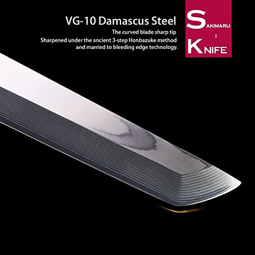 11" Japanese Sashimi slicing knife: Damascus Yanagiba