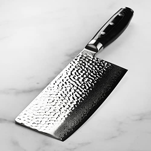 Enso HD 7" Vegetable Cleaver: Japanese VG10 Damascus