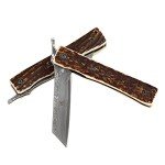 KATSU Damascus Steel Folding Knife with Antler Handle