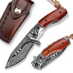 Handmade Damascus Steel Folding Pocket Knife