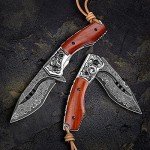 Handmade Damascus Steel Folding Pocket Knife