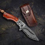 Handmade Damascus Steel Folding Pocket Knife