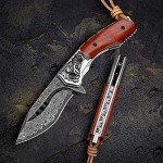 Handmade Damascus Steel Folding Pocket Knife