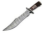 Handmade Damascus Steel Hunting Knife with Rosewood Handle