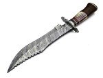 Handmade Damascus Steel Hunting Knife with Rosewood Handle