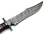 Handmade Damascus Steel Hunting Knife with Rosewood Handle