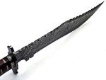 Handmade Damascus Steel Hunting Knife with Rosewood Handle
