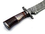 Handmade Damascus Steel Hunting Knife with Rosewood Handle