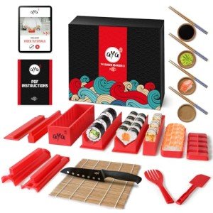 Sushi Roll Making Kit with Knife & Mat Set