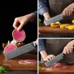 Wakoli 7-Inch Nakiri Knife with Damascus Steel