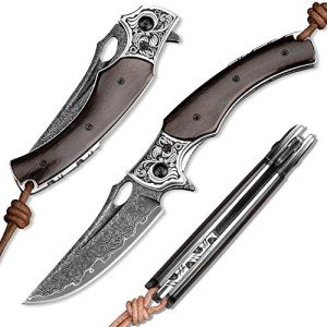 Handmade Damascus Steel Folding Knife - 3.5" VG10 Blade