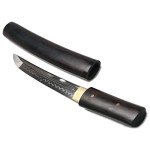 Handmade Japanese Tantō Knife with Ebony Sheath