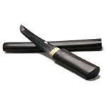 Handmade Japanese Tantō Knife with Ebony Sheath