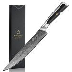 Sunnecko 8-Inch Damascus Steel Carving Knife
