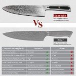 Sunnecko 8-Inch Damascus Steel Carving Knife