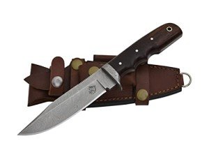 Handmade Damascus Hunting Knife with Rosewood Handle