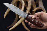 Handmade Damascus Hunting Knife with Rosewood Handle