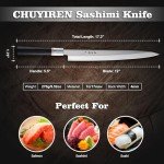 12" Sumteene Sushi Yanagiba Knife with Ebony Handle