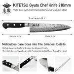 KITETSU 8" Damascus VG10 Japanese Chef Knife